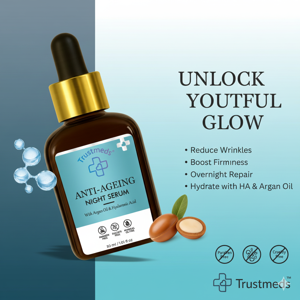 Trustmeds Anti-Ageing Night Serum with Argan Oil & Hyaluronic Acid view 6
